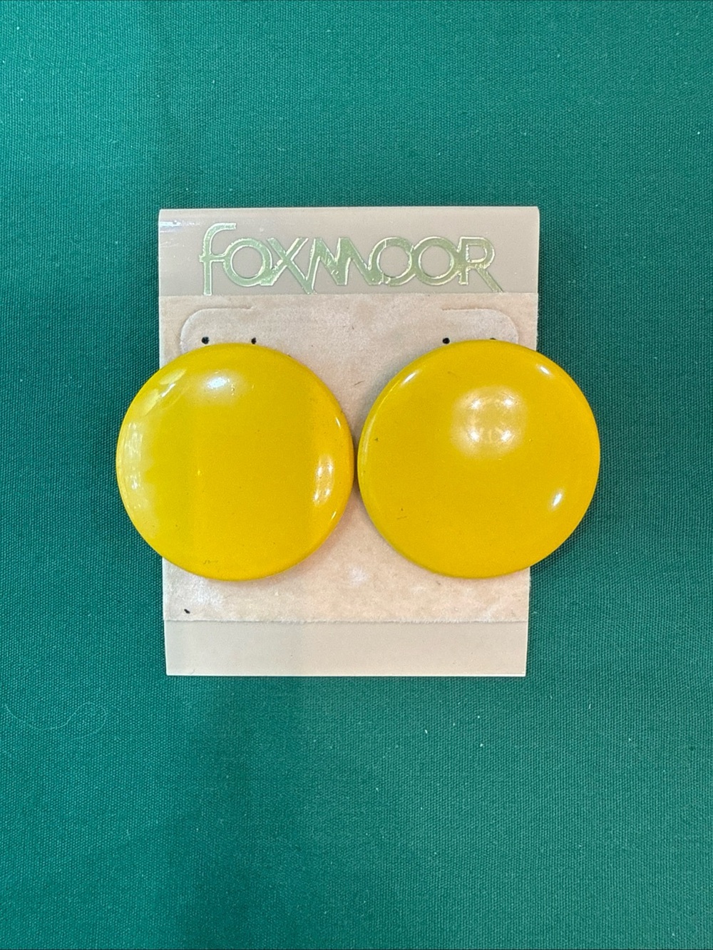 Vintage 80’s Foxmoor  Yellow Earrings Collectible Jewelry  Round #13A